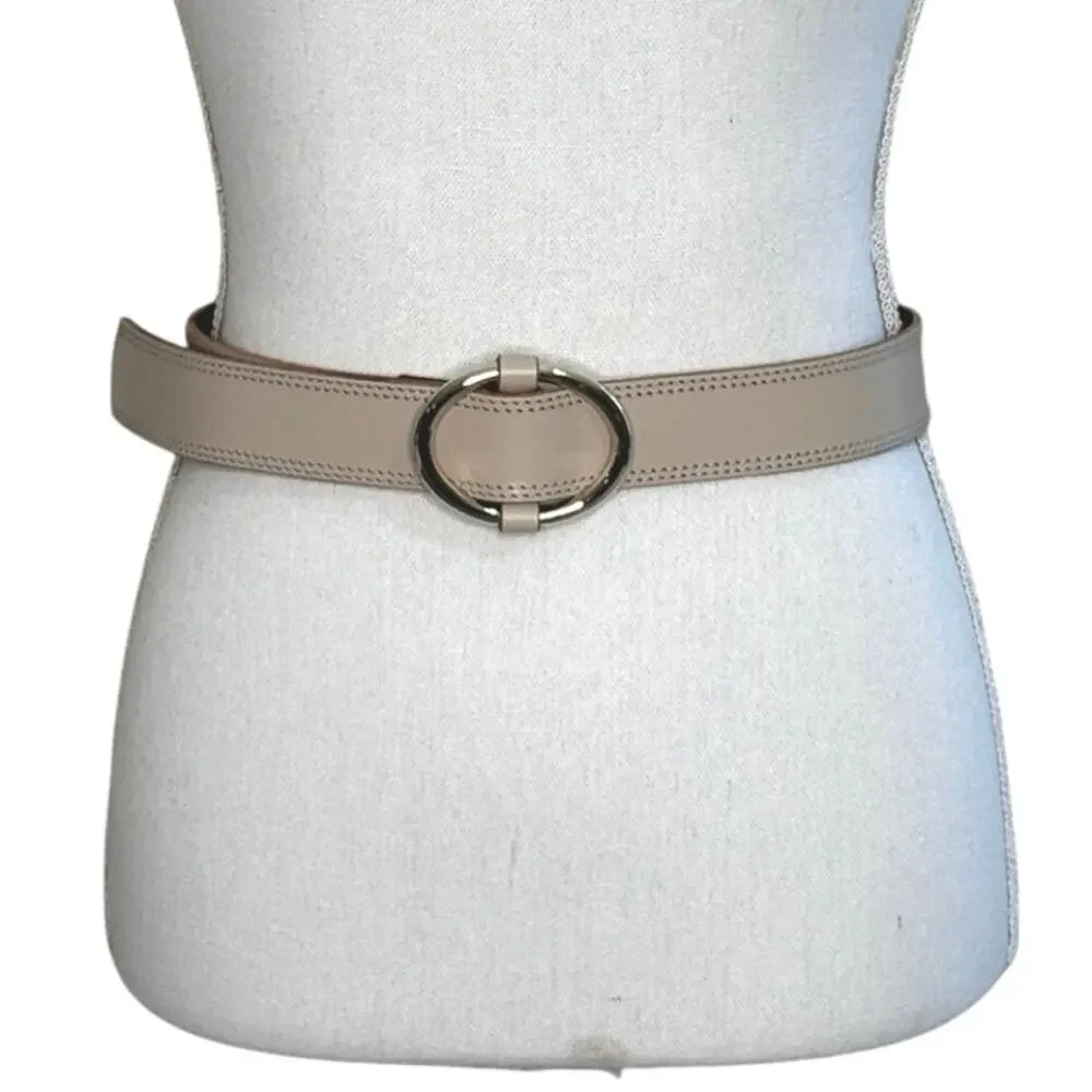 LOFT Adjustable women's belt size XS/S beige silver